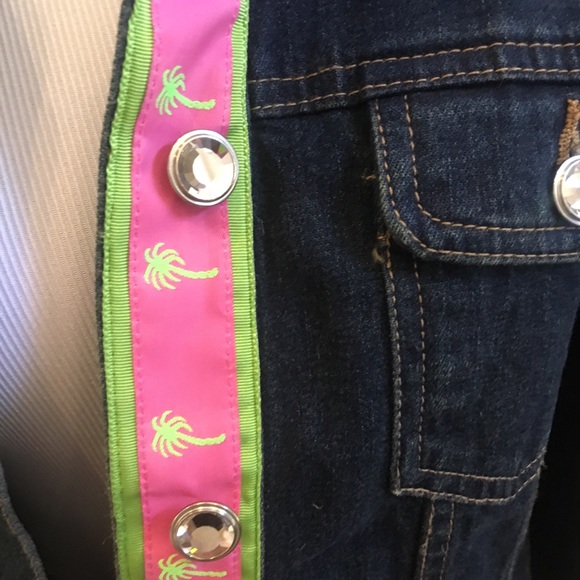 Molly B Denim Preppy Ribbon Trim Jean Jacket Size Medium - Picture 12 of 12
